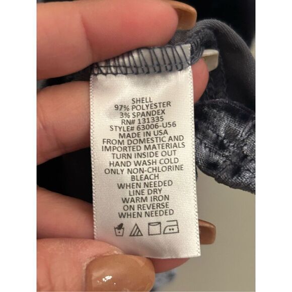 Socialite crushed velour strappy camisole S blue-gray color - Picture 6 of 6